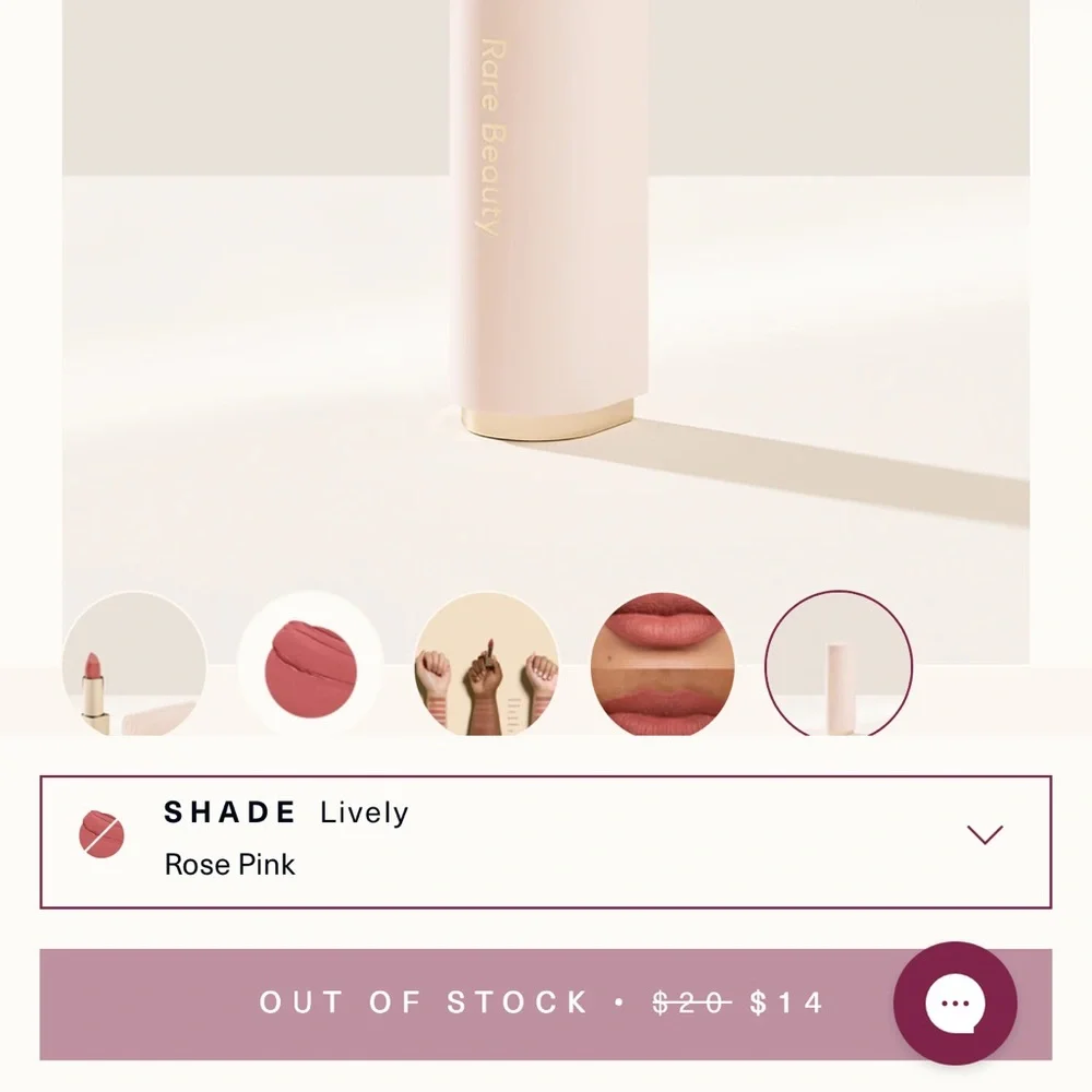 Rare beauty kind words matte lipstick color lively